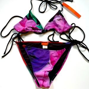 Clover canyon bikini triangle top floral print M